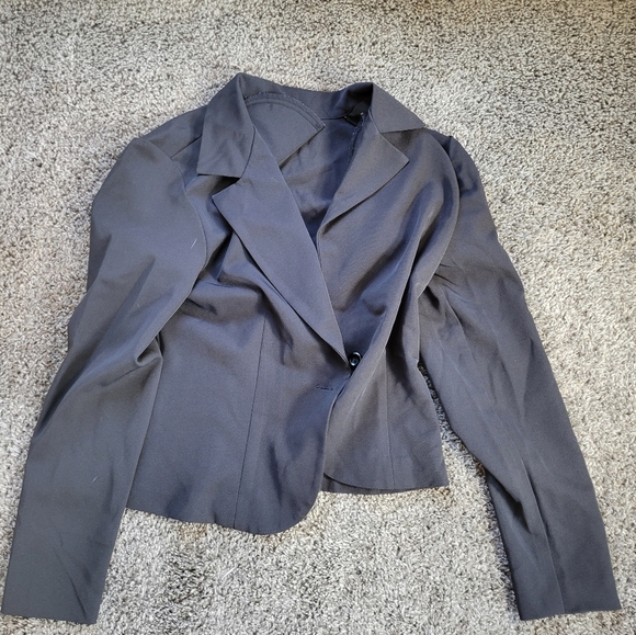 Women’s Black Helene Blake Button Blazer Jacket Shouler Pads - Size 9/10 - Picture 1 of 9
